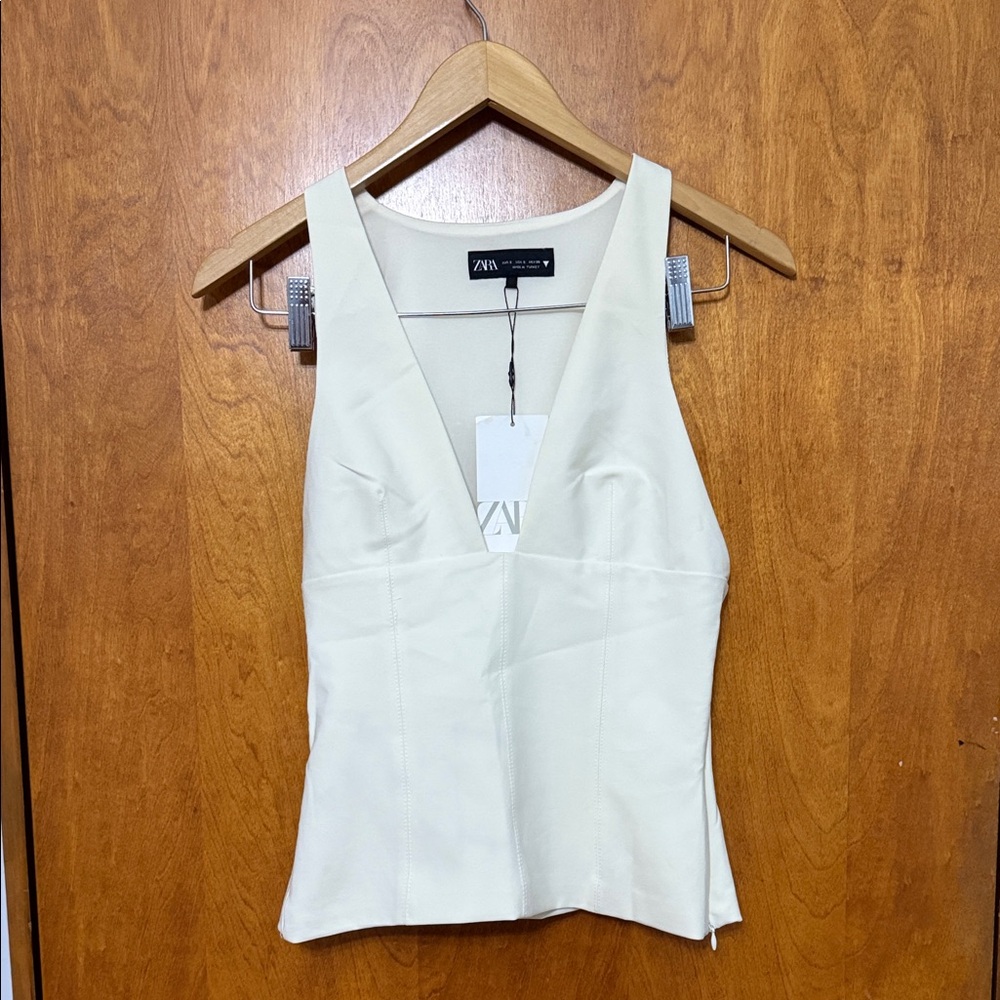 Zara Elegant Cream Camisole Top - size S